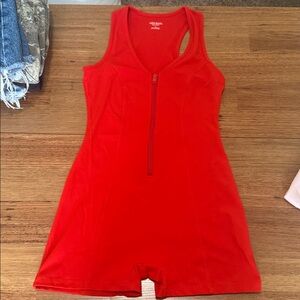 Wild Fable Vibrant Red Zip-Up Romper